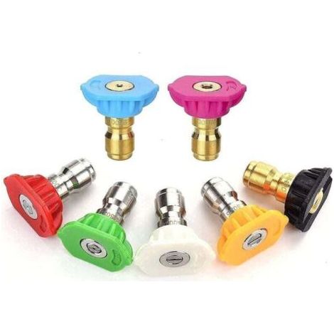 Multi-degree high-pressure cleaner spray nozzle tips, XU, Second stage quick-connect nozzle kit -
