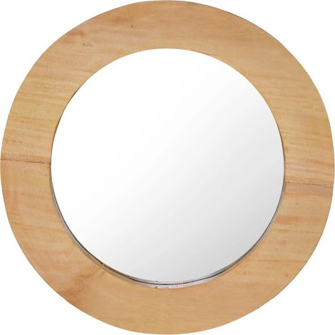Miroir mural 40 cm Teck Rond vidaXL (1/5)