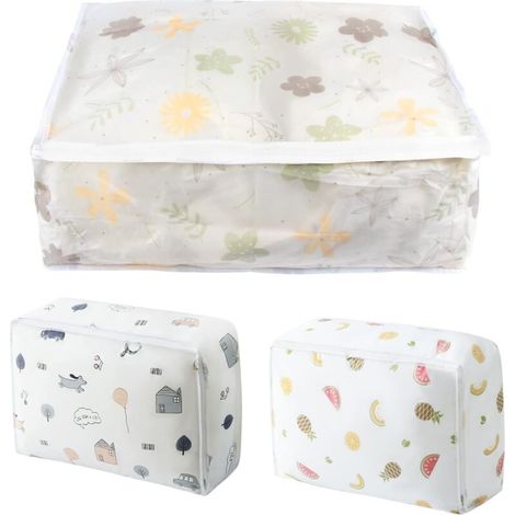 Lntyq 3 PCS Sacs de Rangement sous Le Lit Sac à Vêtements Pliable, Grande Boîte de Rangement pour vêtements, literie, couette, oreiller