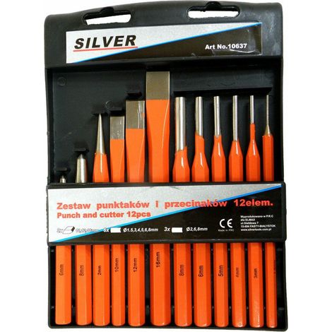 Set di 12 punzoni d'argento