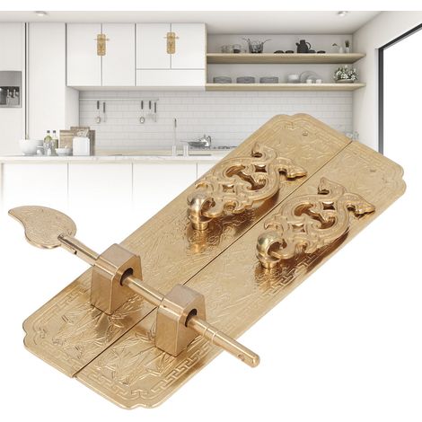 Placa de cobre antiguo para puerta de armario – Elegante diseño botánico, dimensiones 15 x 6 cm, color cobre, incluye 2 soportes, 4 tornillos y 4 clavos. (1/5)