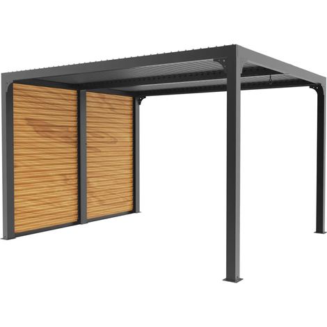 Pergola Bioclimatica in Alluminio con Lamelle Effetto Legno 360x300 (1/4)