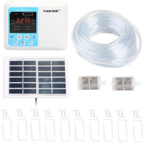 Système d'arrosage automatique intelligent à énergie solaire pour plantes en pot, avec double pompe et horloge - 15 m ESCAPE (1/5)