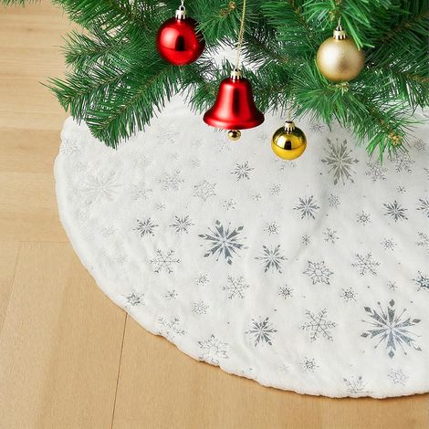 Jupe De Sapin De Noël 122 Cm Dorée En Peluche Grande Taille Pour Couvre Pied D'arbre Décoration De Maison Élégante Et Festive (1/4)