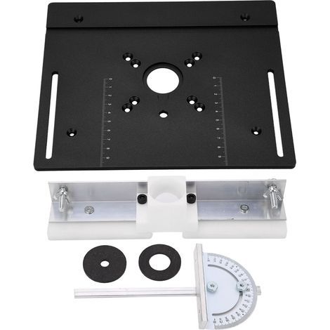 Plaque d'Insertion/Métal pour Table de Défonceuse Rabattable - Adaptable sur Scie sur Table,noir (1/5)