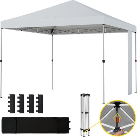 Outsunny Gazebo 3x3 m Pop Up con Sacchi di Sabbia Bianco (1/5)