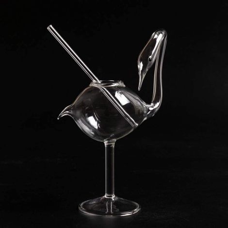 JIUJ Porten Trinkgläser, kleines Schwanen-Cocktailglas, kreatives Vampirglas mit Strohhalm, 1 Stück (1/5)