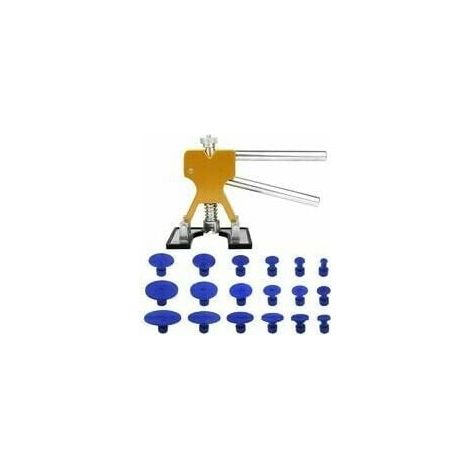 Kit per rimozione ammaccature a ventosa, rimozione ammaccature senza vernice, con dellenheber dorato e 18 pezzi adesivi, per camion/auto/moto/carrozzeria/porta del frigorifero/lavatrice (1/5)