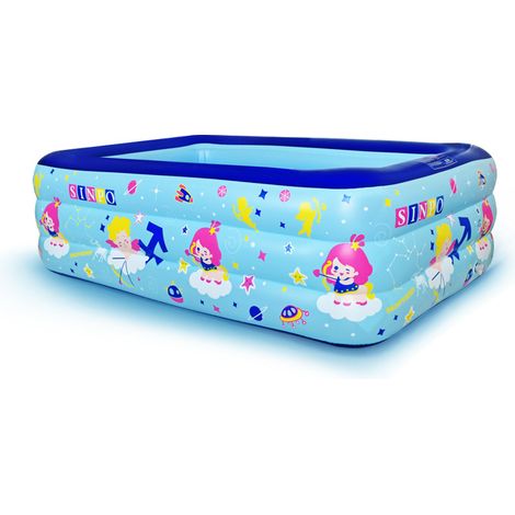 Piscine Gonflable PVC Épaissi 210 cm Bleue – Piscine Extérieure et Intérieure Résistante, Modèle Archer