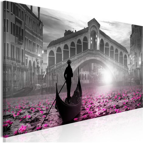Quadro - Magic Venice (1 Part) Narrow Grey - 150x50 (1/4)