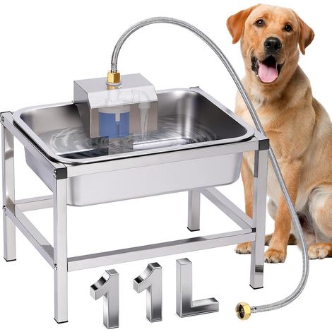 11L Abreuvoir Automatique pour Chiens,Gamelle Surélevée pour Animal de Compagnie en Métal Durable,Abreuvoir Chien Inox avec Flotteur Abreuvoir Chien Automatique Exterieur,Grande Capacité (1/5)