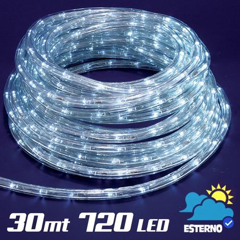 Tubo Luminoso 30 metri LED Bianco Freddo 720 Luci per interno e per Esterno (1/4)