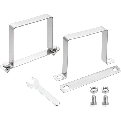 2Pcs U Clamp For Square Tube, 90x90mm U-Shaped Bracket Stainless Steel 304 With Bolt Plate Nuts And Key For Pipes Closed Door Bar Guardrail Rails (1/5)