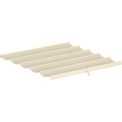 Toile de toit rétractable protection solaire polyester PA 250x255 cm pour pergola tonnelle 3x3 m terrasse crème (1/5)