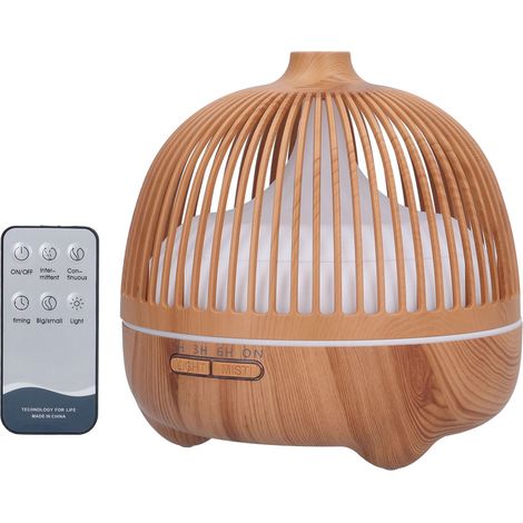 Humidificateur d'air domestique à LED multicolores, diffuseur d'huiles essentielles ultrasonique creux en forme de cage à oiseaux, prise 100-240 V. (1/5)