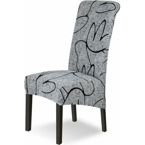 Housse De Chaise - Polyester Et Spandex - Hauteur 55-68 Cm - Longueur 44-52 Cm - 4 Pièces (1/5)