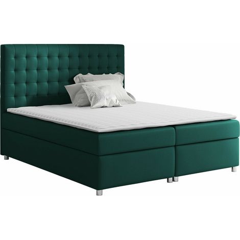 Lit boxspring Panis, Manila 37, Continental, Double, 140x200, Tissu, Disponible, 140x213x130cm (1/5)
