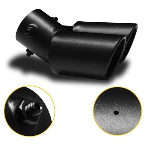 1 embout de silencieux d'échappement arrière de voiture noir, accessoires en acier inoxydable mat (1/4)