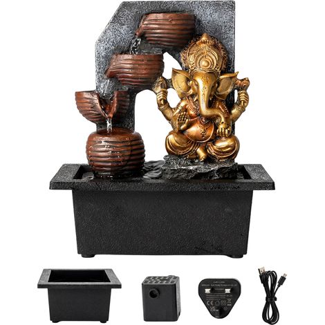 Spector Tabletop Water Fountain Indoor Garden Fountains LED Resin Bronze (1/5)