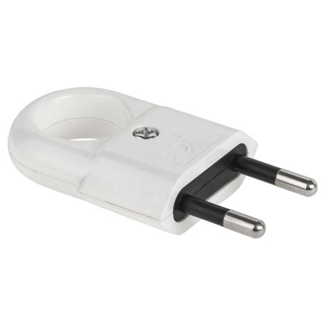Fiche plate sans mise à la terre - Blanche - 2,5 A - Pratique - Appareils Électriques
