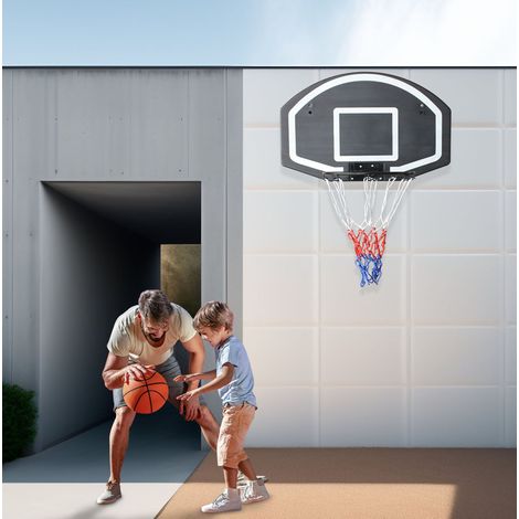 Panier de basket mural 72,39x45,72 cm en fer noir, pour garage, gain de place – MEUBLIV (1/5)
