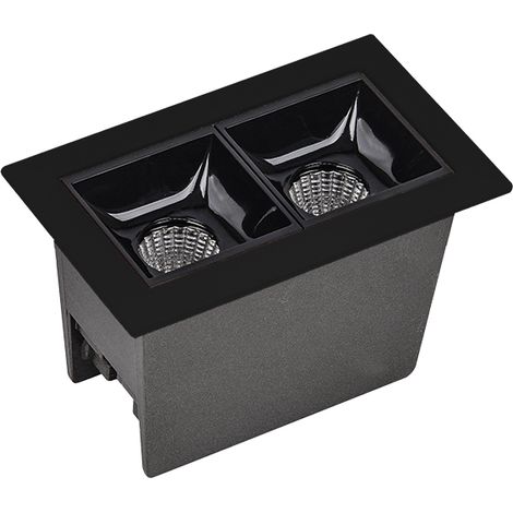 Spot LED Encastrable 5W IRC90 Noir Sablé Avec Transfo ZAMBELIS S085-B - 30 deg - Blanc chaud - 3000K