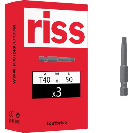 3 embouts Torx intensifs T40 50mm - Riss (1/2)