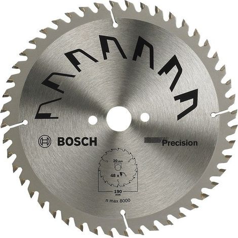 Bosch – Lame de scie circulaire précision pour bois dur – Ø 190 x 2.5/1.5 x 30 mm – 48 dents ATB – Coupe nette sans éclat