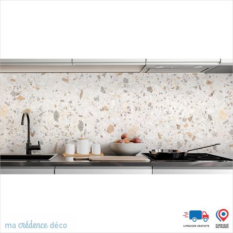 Crédence : Terazzo coloré 5 - Couleur Ocre - Alu composite - 60 - 120 (1/3)