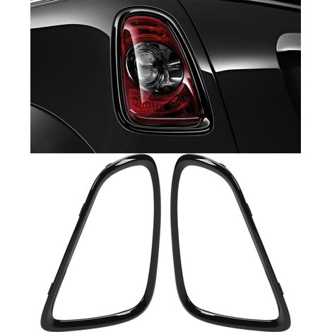 Ein Paar glänzend schwarze Rücklichtblendenrahmen 51132296296 51132296297. Passend für MINI COOPER, MINI R56, R57, R58, R59 (Austauschmontage). (1/5)