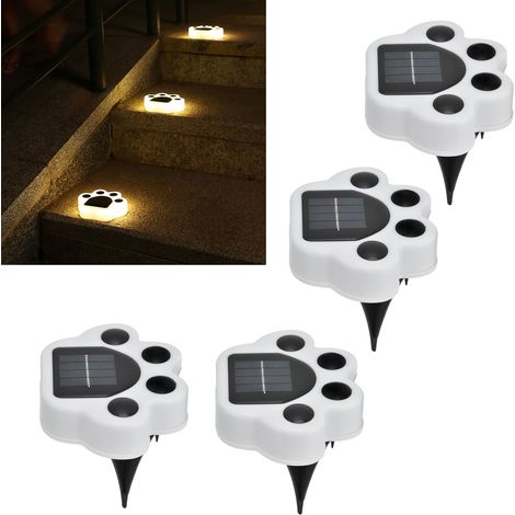 Lot de 4 lampes solaires en forme de griffes pour jardin, cour ou terrasse, éclairage LED extérieur encastré au sol, vendues par lot de 4, lumière chaude (1/5)