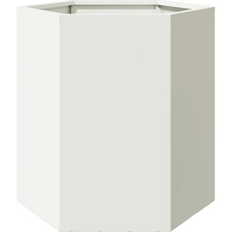 Maison Exclusive - Jardinière blanc hexagone 46x40x45 cm acier