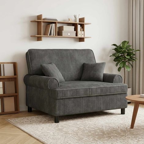 vidaXL Fauteuil XXL avec coussins Gris clair Tissu à 1,5 lignes (1/5)