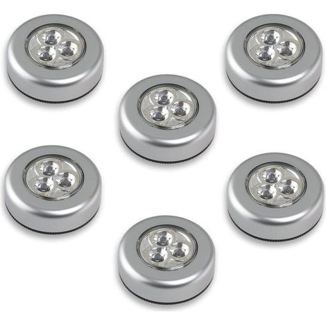 Set mit 6 batteriebetriebenen LED-Lampen – Weißes Licht – Einfache Montage auf jeder Oberfläche – Für beengte Räume und Notbeleuchtung (1/5)