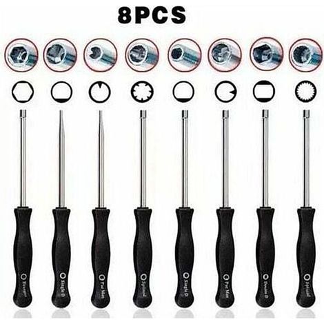 Clé de réglage carburateur pour débroussailleuse et tronçonneuse – Lot de 4 pièces en acier trempé, compatible tous modèles (1/5)