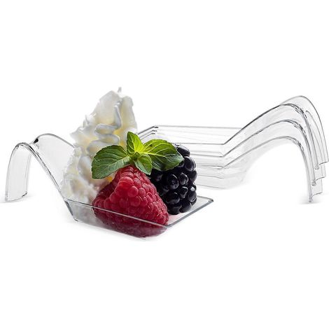 20 pièces cuillères à apéritif en plastique transparent pour dégustation desserts événementiel (1/4)