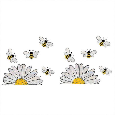Autocollant mignon en forme d'abeille pour vitre, autocollant abeille pour fenêtre (1/5)