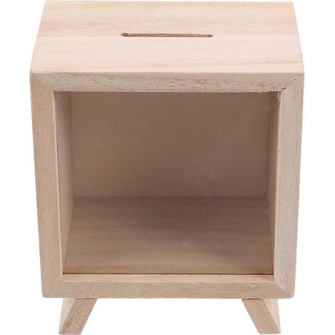 Tirelire en bois pour enfants, idéale pour ranger et épargner de manière créative. (1/5)