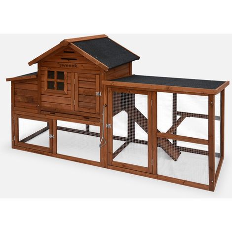 Gallinero de madera con corral para 4 gallinas