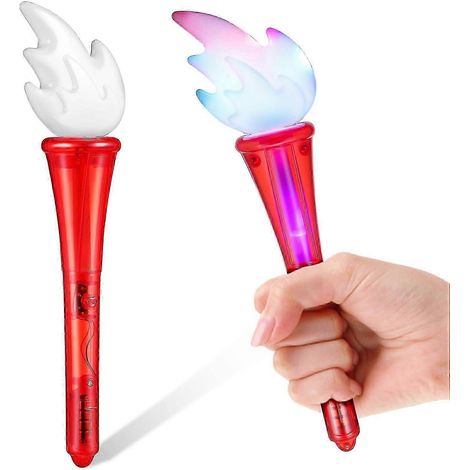 Lampe torche jouet, faux bois de chauffage, jouet lumineux, lampe torche factice en plastique, accessoire baguette lumineuse, parfait pour les fêtes scolaires et les événements sportifs, bleu. (1/5)