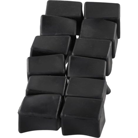 Lot de 12 couvre-pieds rectangulaires en caoutchouc pour meubles rembourrés - Protections de sol carrées - 20 x 30 mm (1/5)