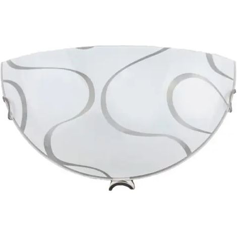 Aplique Onda 30x15x10 cm con ganchos cromados y vidrio blanco