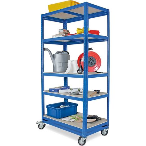 BRB Kommissionierwagen/Etagenwagen mit 5 Ebenen, HxBxT 1905x900x500 mm (blau) (1/2)