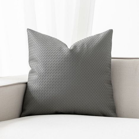 LAN Gris brunâtre 30x50 (Taie d'oreiller simple pour soutien lombaire) Taies d'oreiller en cuir texturé tissé pour le salon, la tête de lit et le canapé. (1/5)