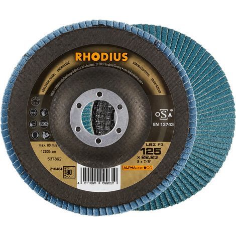 Disques à lamelles inclinée LSZ F3 125 mm Grain 60 - RHODIUS (1/2)