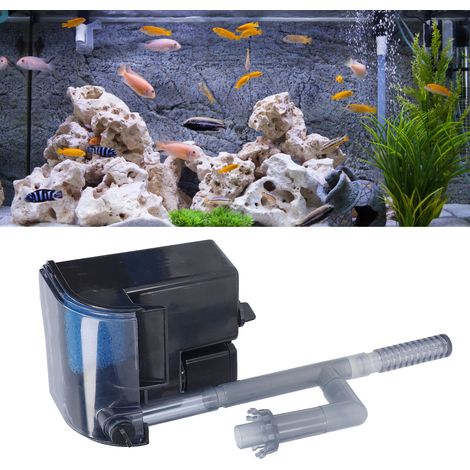Filtro para acuario【Power-Pure】Modelo de 500 L/h: filtro externo silencioso de cascada de 10 W con skimmer y tuberías de conexión. (1/5)