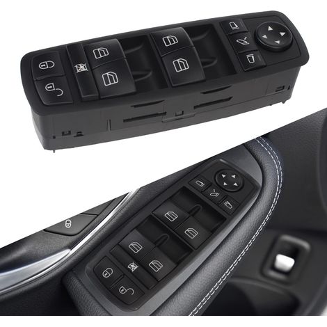 A1698206710 Window Regulator Button Rearview Mirror AB Class Power Master Window Switch for M ercedes-Benz B-Klasse W245 W169 A-Klasse A 169 820 67 10, Non-original (1/5)