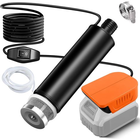 1 Pompe submersible sans fil, Moteur sans balais 100W, Débit 635 GPH, Tuyau 1m, Pour cave, étang, irrigation (1/5)