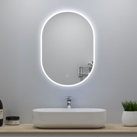 Specchio da bagno, 60 x 80 cm, disappannamento, touch, Infinitamente Dimmerabile, 6000K - Luce fredda, LED (1/5)