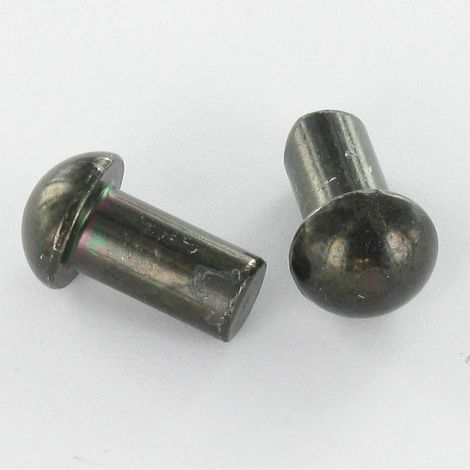 Rivet à frapper Tête ronde TR 6X12 Acier zingué noir - 30 pièces